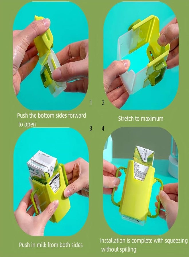 LIUHUIZEYU Children's Juice Box Holder,LIUHUIZEYU Telescopic Cupholder Juice Bag Holder for Toddlers No Squeeze Adjustable Folding Food Pouch and Milk Box Holder for Kids No Spill (Blue), Unisex - Image 5